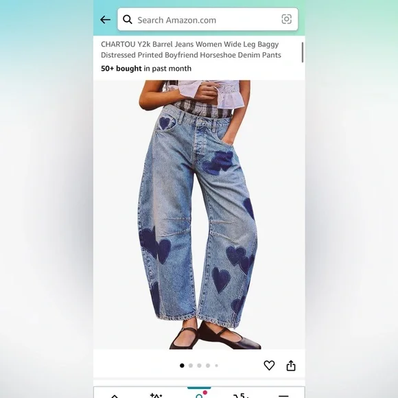 Cutest heart barrel jeans - Picture 1 of 5